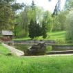 Badesee mit Badehaus