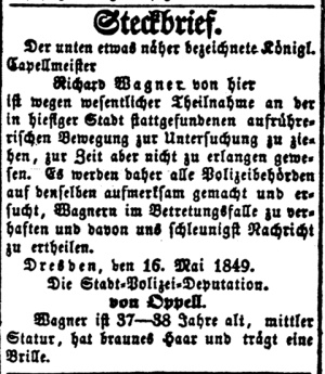 Der Dresdner Steckbrief vom 16. Mai 1849